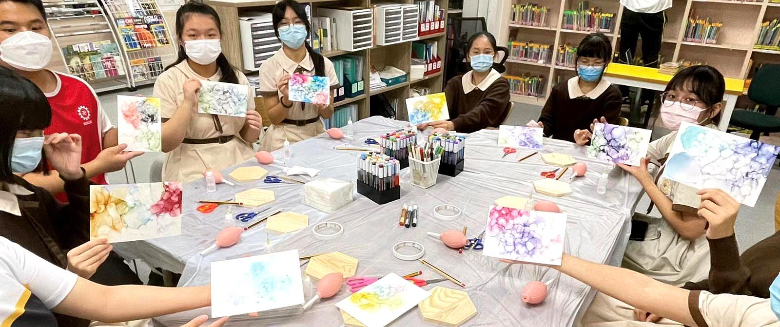 酒精墨水六角形木板體驗班